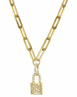 Budget ⌛ Rachel Reinhardt CZ Paperclip Chain Necklace 👩 Women Necklaces ⌛