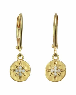 Hot Sale 🤩 Rachel Reinhardt 14K CZ 🔨 Hammered Disc Earrings 👩 Women 🧨