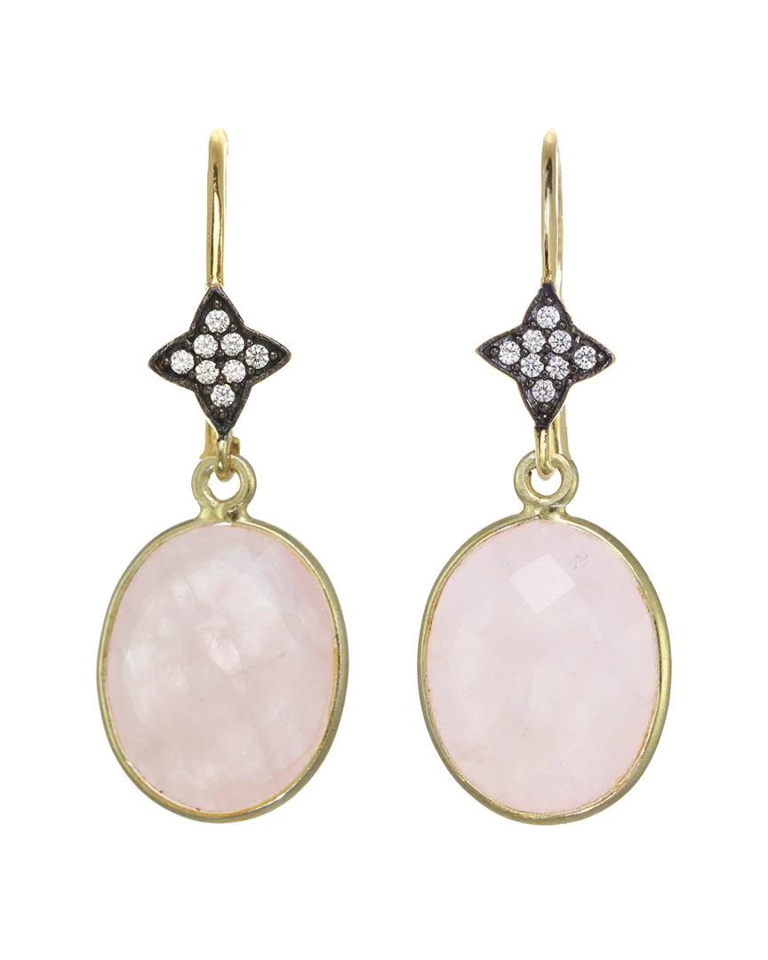 Outlet ๐ Rachel Reinhardt 14K Over Silver Rose Quartz & CZ Earrings ๐ฉ Women โญ