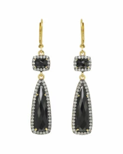 Best Pirce ✔️ Rachel Reinhardt 14K Over Silver Onyx & CZ Earrings 👩 Women 🤩