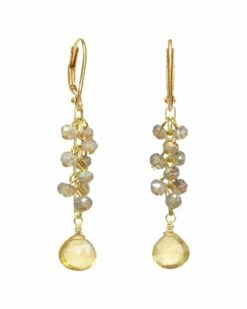 Wholesale 🛒 Rachel Reinhardt Gold Over Silver Gemstone Cluster Earrings 👩 Women 💯