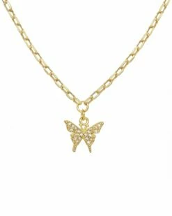 Brand new 🎁 Rachel Reinhardt 14K Over Silver CZ Butterfly Pendant Necklace 👩 Women Necklaces ❤️