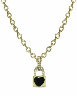 Best reviews of 🥰 Rachel Reinhardt 14K Vermeil Enamel Heart Padlock Necklace 👩 Women Necklaces 🌟