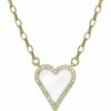 Best reviews of 💯 Rachel Reinhardt 14K Vermeil White Enamel & CZ Pave Heart Necklace 👩 Women Necklaces ⌛