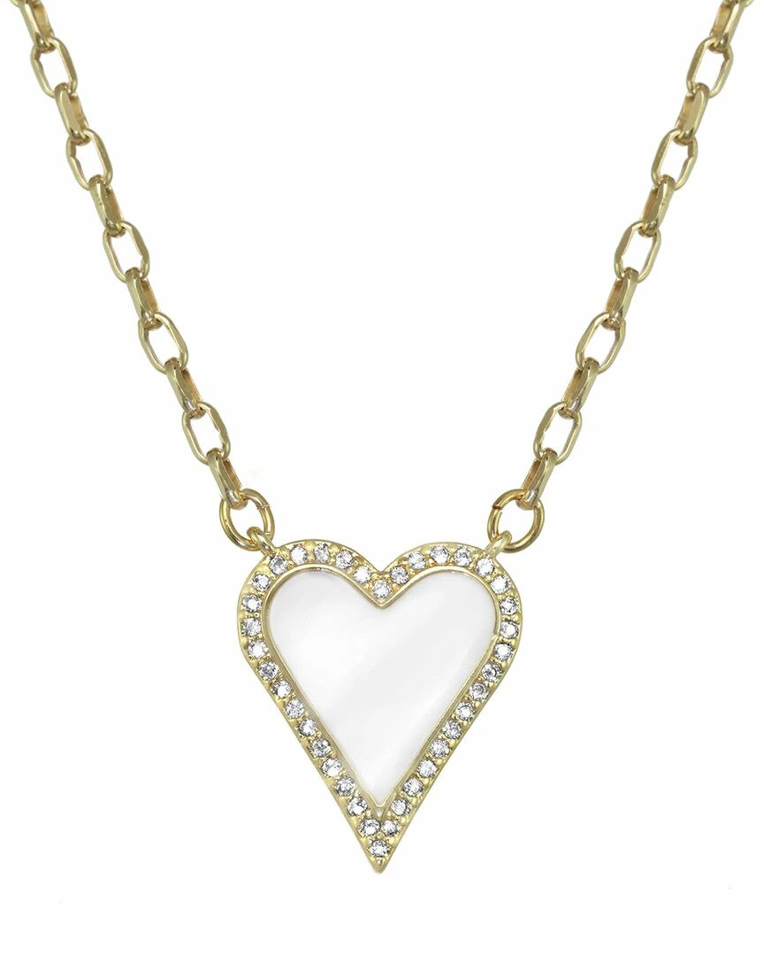 Best reviews of ๐ฏ Rachel Reinhardt 14K Vermeil White Enamel & CZ Pave Heart Necklace ๐ฉ Women Necklaces โ