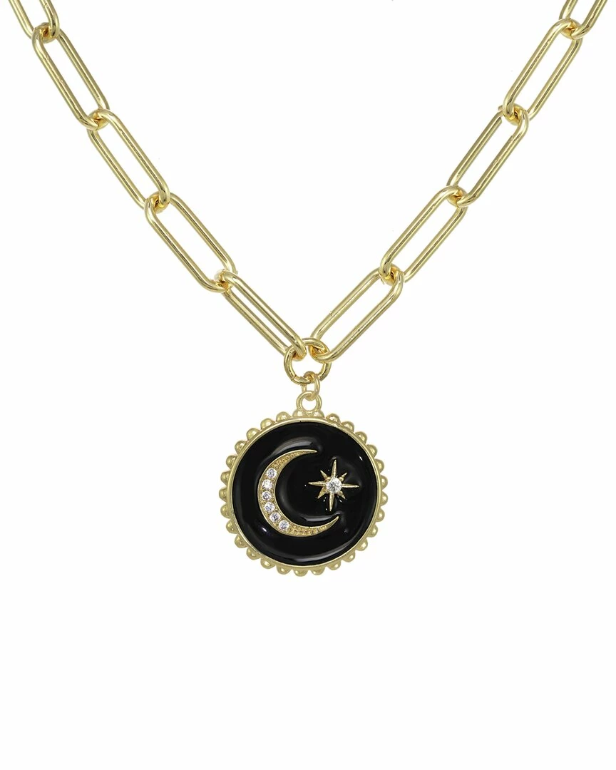 Flash Sale โ๏ธ Rachel Reinhardt 14K Vermeil Black Enamel & CZ Star Moon Necklace ๐ฉ Women Necklaces ๐