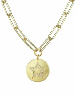 Coupon 🛒 Rachel Reinhardt 14K Vermeil Enamel & CZ Pave Star Necklace 👩 Women Necklaces ✔️
