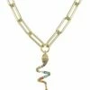 Best Sale 🔥 Rachel Reinhardt 14K Vermeil Enamel & CZ Pave Snake Necklace 👩 Women Necklaces ✨