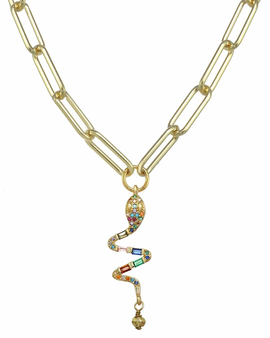 Best Sale ๐ฅ Rachel Reinhardt 14K Vermeil Enamel & CZ Pave Snake Necklace ๐ฉ Women Necklaces โจ