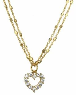 Coupon 👍 Rachel Reinhardt 14K Vermeil Enamel & CZ Delicate Heart Necklace 👩 Women Necklaces 🤩