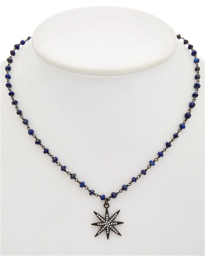 Buy ๐ Rachel Reinhardt Plated Silver Blue Lapis & CZ Necklace ๐ฉ Women Necklaces ๐