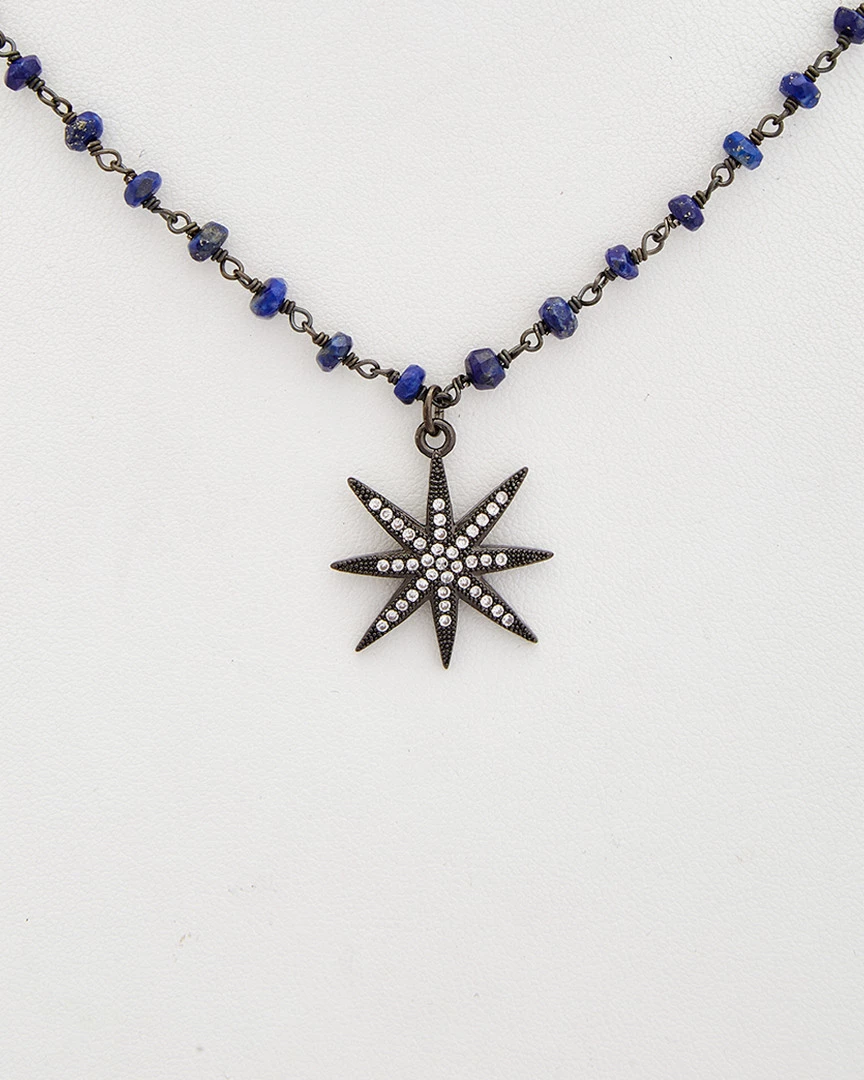 Buy ๐ Rachel Reinhardt Plated Silver Blue Lapis & CZ Necklace ๐ฉ Women Necklaces ๐ - Image 2