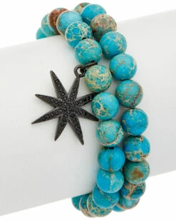 Cheapest 🌟 Rachel Reinhardt Plated Turquoise Star Bracelet 👩 Women Bracelets 👏