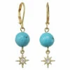 Best Sale ✔️ Rachel Reinhardt 14K Over Silver Turquoise CZ Star Drop Earrings 👩 Women ✔️