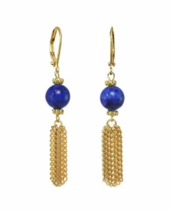 Buy ✔️ Rachel Reinhardt 14K Plated Blue Lapis Fringe Earrings 👩 Women 🎁