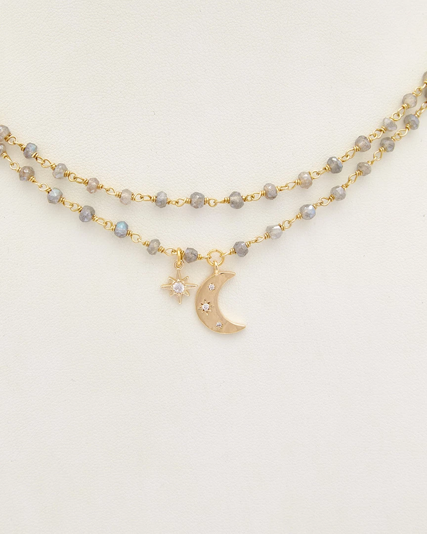 Coupon ๐ Rachel Reinhardt 14K Plated Labradorite CZ Celestial Necklace ๐ฉ Women Necklaces Black ๐ - Image 10