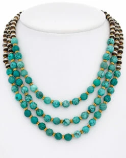 Cheapest ❤️ Rachel Reinhardt 14K Plated Turquoise & Agate Layered Necklace 👩 Women Necklaces 🔔