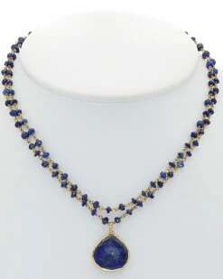 Cheap ⭐ Rachel Reinhardt 14K Over Silver Blue Lapis Necklace 👩 Women Necklaces 👏