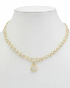 Best Pirce 🛒 Rachel Reinhardt 14K Over Silver Gemstone Necklace 👩 Women Necklaces ❤️