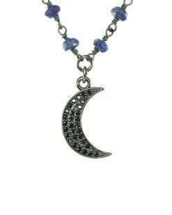 Wholesale ✨ Rachel Reinhardt Silver Blue Lapis CZ Moon Pendant Necklace 👩 Women Necklaces ✨