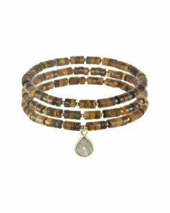 Brand new ❤️ Rachel Reinhardt Gold Over Silver Gemstone Drop Bracelet 👩 Women Bracelets 🔥