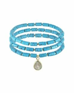 Budget 😀 Rachel Reinhardt Gold Over Silver Gemstone Drop Bracelet 👩 Women Bracelets ✨