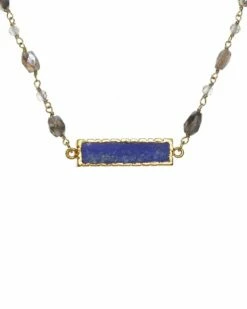 Cheapest ⭐ Rachel Reinhardt 14K Over Silver Gemstone Bar Necklace 👩 Women Necklaces ⌛