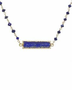 Deals 😀 Rachel Reinhardt 14K Over Silver Blue Lapis Bar Necklace 👩 Women Necklaces 🎁