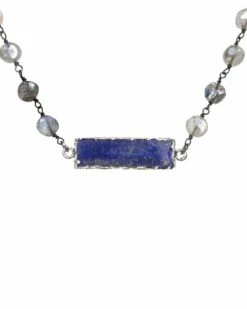 Promo 🎁 Rachel Reinhardt 14K Over Silver Gemstone Bar Necklace 👩 Women Necklaces ⌛