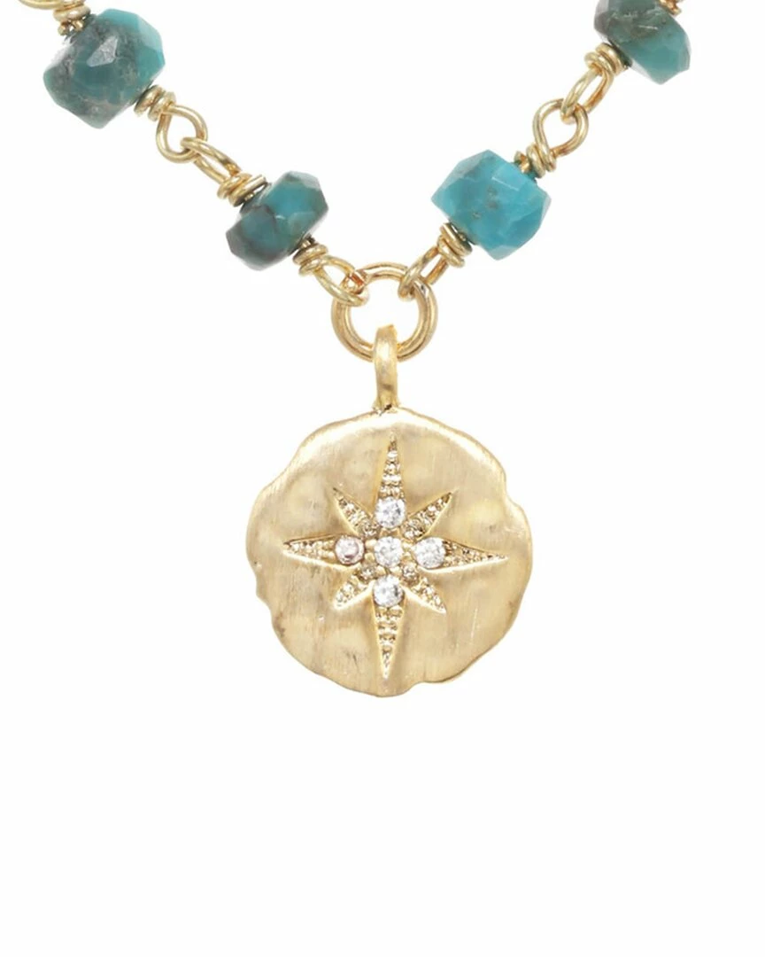 Flash Sale ๐ Rachel Reinhardt 14K Over Silver Turquoise CZ Starburst Necklace ๐ฉ Women Necklaces ๐