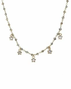 Cheapest 🌟 Rachel Reinhardt 14K Over Silver Labradorite CZ Star Droplet Necklace 👩 Women Necklaces ❤️
