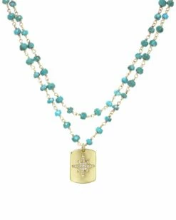 Best deal 🔥 Rachel Reinhardt 14K Over Silver Turquoise CZ Starburst Necklace 👩 Women Necklaces 🛒