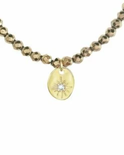 Promo 🔥 Rachel Reinhardt 14K Over Silver Pyrite CZ Starburst Pendant Necklace 👩 Women Necklaces 😉
