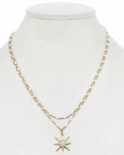 Wholesale 🔥 Rachel Reinhardt Star 14K Over Silver 3mm Pearl & CZ Necklace 👩 Women Necklaces 💯