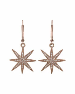 Promo 😀 Rachel Reinhardt 14K Rose Gold Plated CZ Star Earrings 👩 Women 🥰