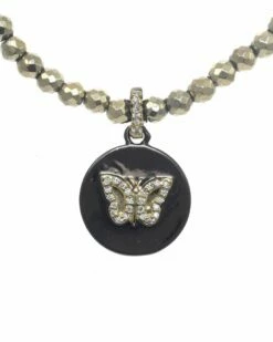 Promo 😉 Rachel Reinhardt Nightfall Collection 14K Over Silver Pyrite CZ Butterfly Pendant Necklace 👩 Women Necklaces 👍