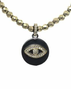 Cheapest 🛒 Rachel Reinhardt Nightfall Collection 14K Over Silver Pyrite CZ Evil Eye Pendant Necklace 👩 Women Necklaces 😍