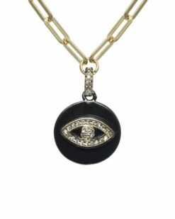 Cheap ✔️ Rachel Reinhardt Nightfall Collection 14K Over Silver CZ Evil Eye Pendant Necklace 👩 Women Necklaces 🎁
