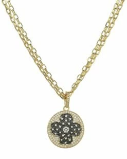 Buy 🧨 Rachel Reinhardt Fire And Ice 14K Over Silver CZ Clover Necklace 👩 Women Necklaces 🎁
