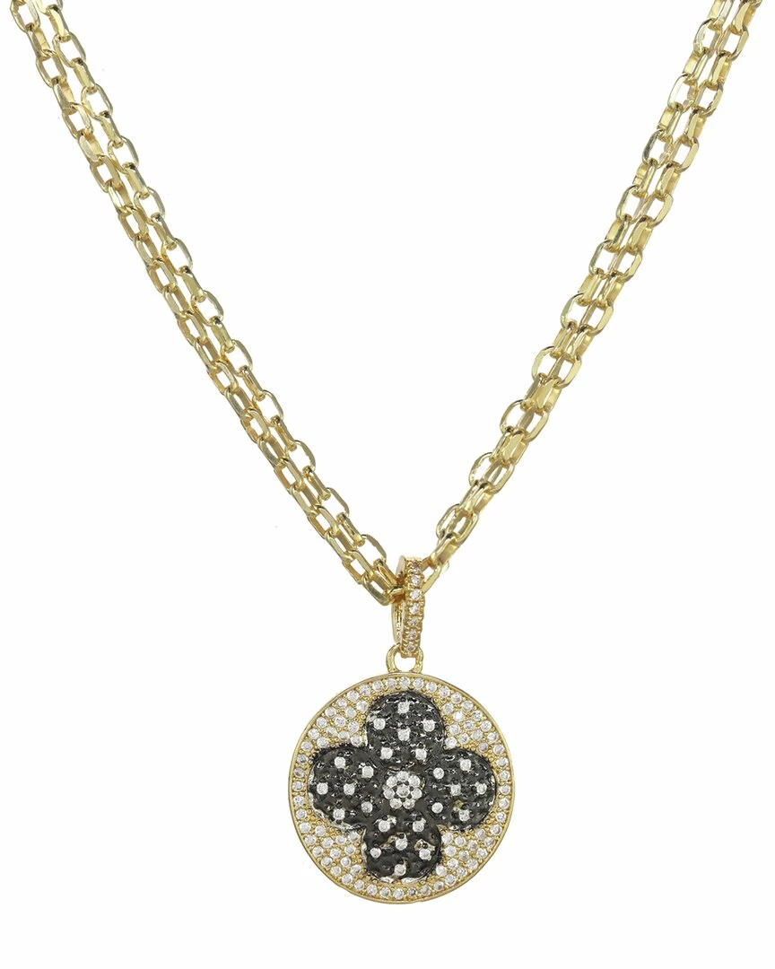 Buy ๐งจ Rachel Reinhardt Fire And Ice 14K Over Silver CZ Clover Necklace ๐ฉ Women Necklaces ๐